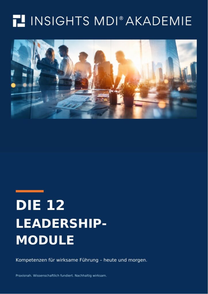 Titelseite der Broschüre Die 12 Leadership-Module
